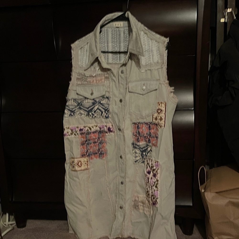 Patchwork Sleeveless Denim dress